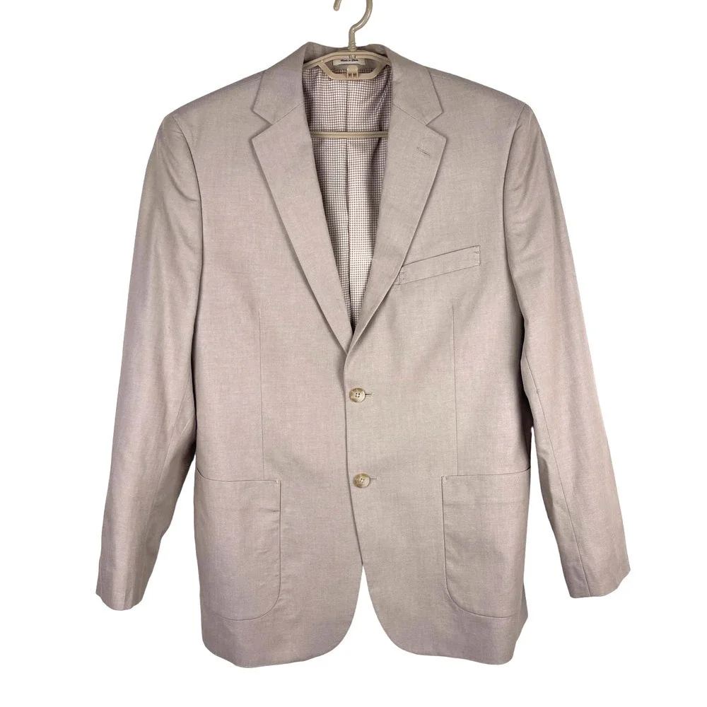 Southern Pines Tan Cotton Sports Coat Blazer Lightweight Lined Men's Size Medium